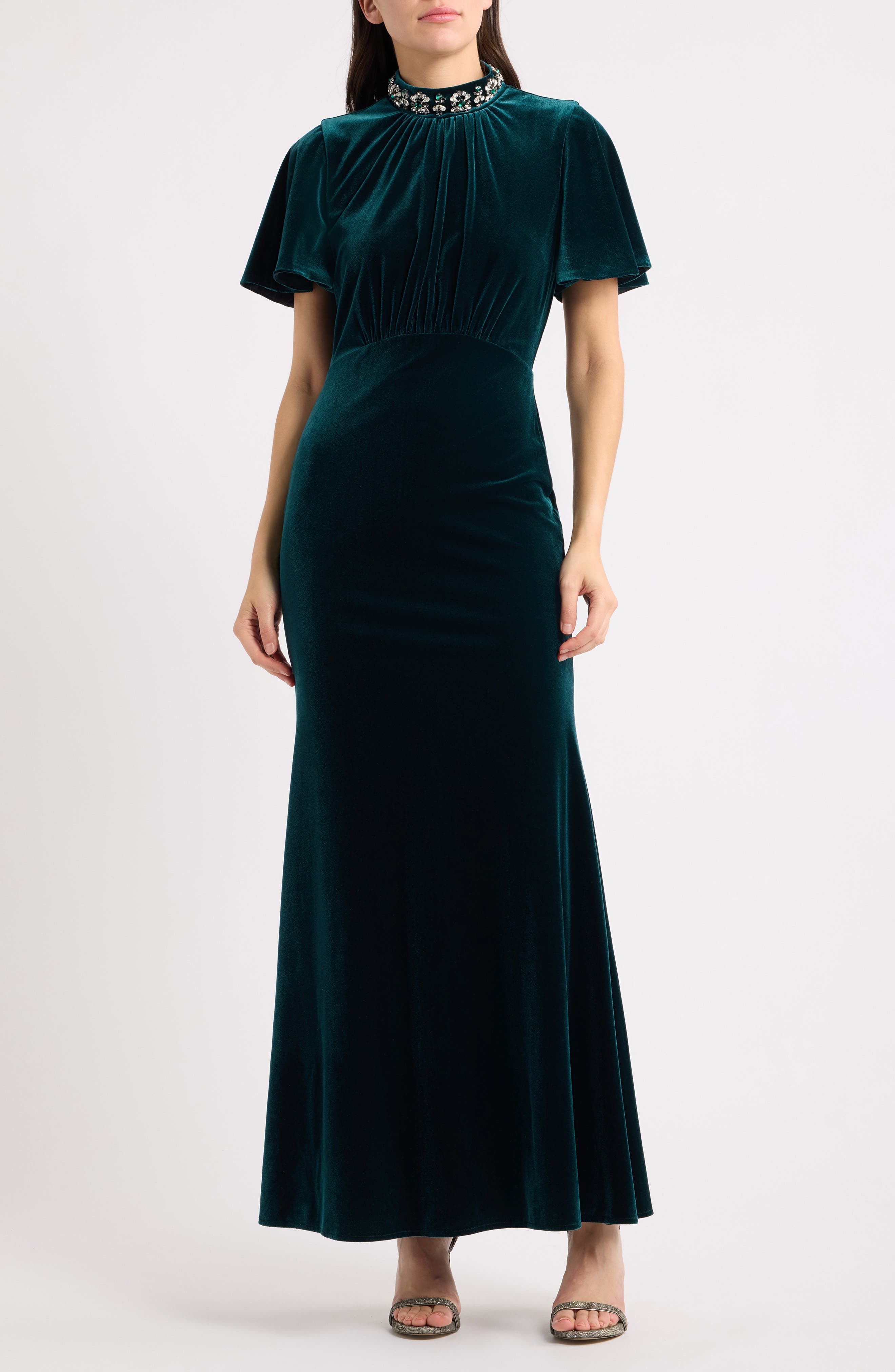 Julia Jordan Embellished Velvet Gown (Women) | Nordstrom