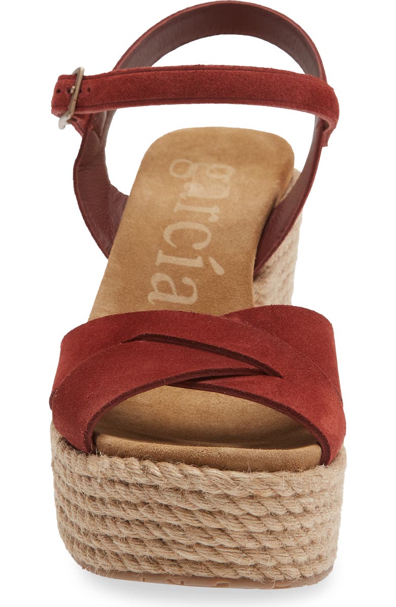 Pedro Garcia Dalys Espadrille Platform Wedge Sandal, Alternate, color, Henna Castoro