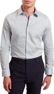 Ted Baker Olweno Slim Fit Microprint Stretch Cotton Button-Up Shirt