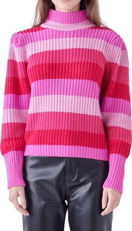 English Factory Stripe Turtleneck Sweater
