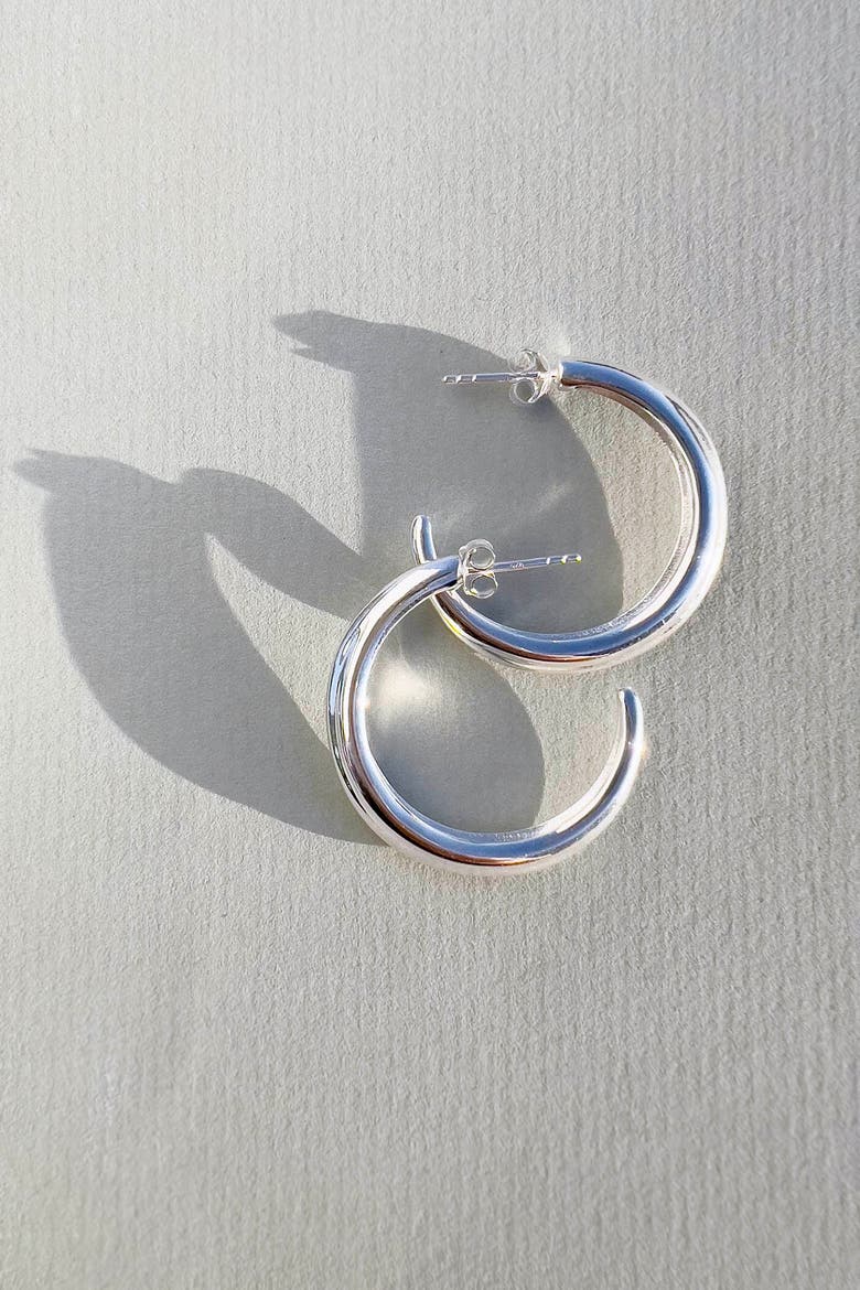 Crescent Hoops, Alternate, color, Silver