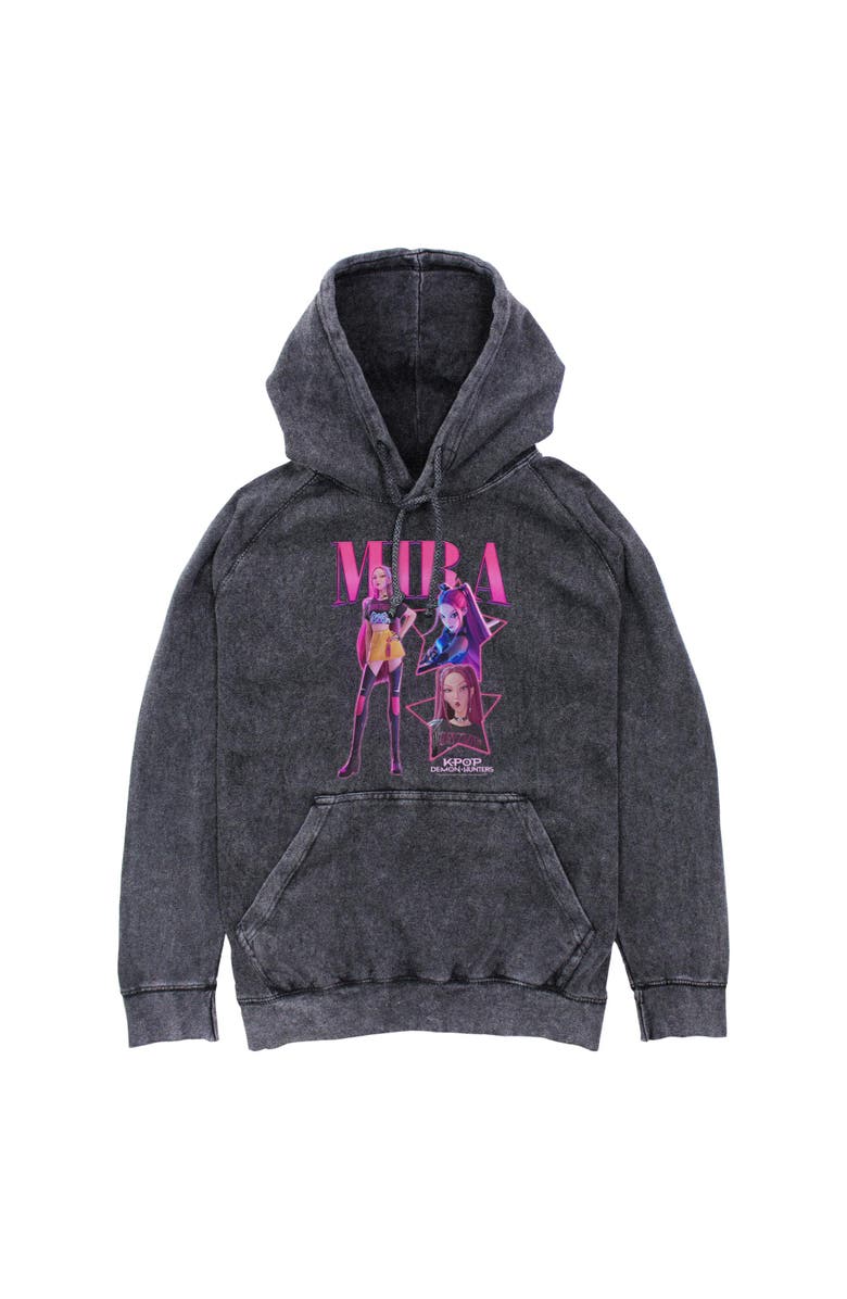 KPop Demon Hunters Men's KPop Demon Hunters Mira Super Star Logo  Pull Over Hoodie, Main, color, Black