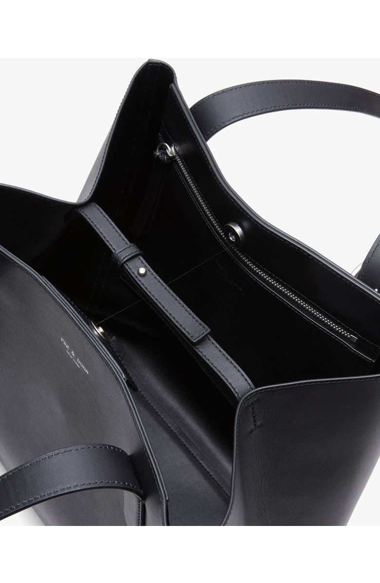 rag & bone Parker Leather Tote, Alternate, color, Black