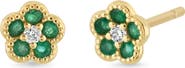 Bony Levy El Mar Diamond & Gemstone Flower Stud Earrings (Online Trunk Show)