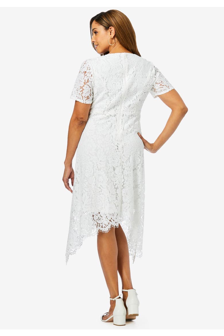 Lace Handkerchief Dress, Alternate, color, WHITE