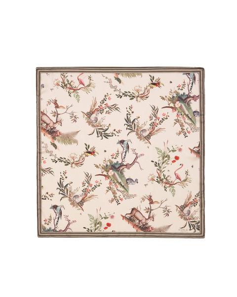 Toile de Jouy Olive Green Square Scarf