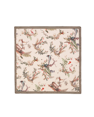 Fable England Toile de Jouy Olive Green Square Scarf