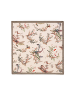 Fable England Toile de Jouy Olive Green Square Scarf