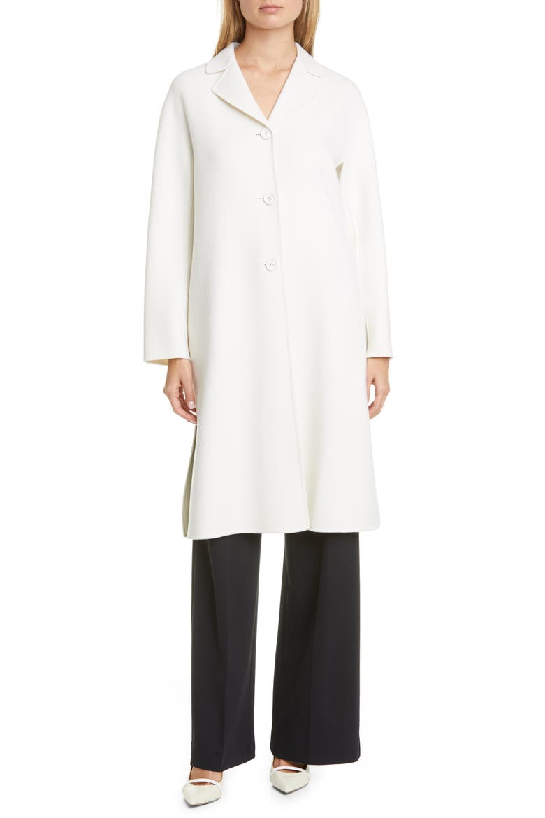 Aretusa Belted Wool Blend Coat, Main, color, MILK