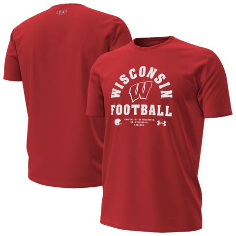 Men's Under Armour  Red Wisconsin Badgers 2025 Sideline Football Performance T-Shirt