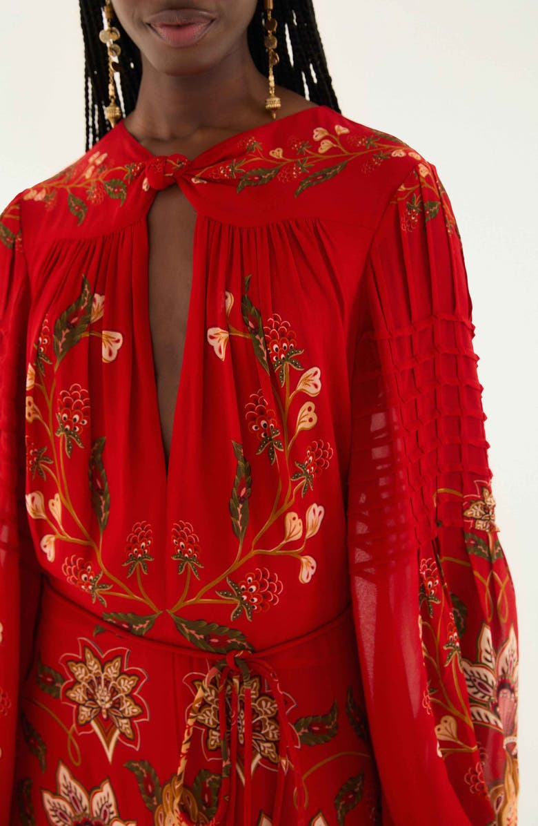 FARM Rio Berry Garden Long Sleeve Maxi Dress, Alternate, color, Red