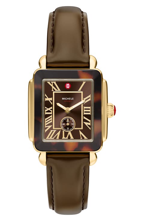 Deco Sport Mid Leather Strap Watch