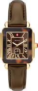 MICHELE Deco Sport Mid Leather Strap Watch