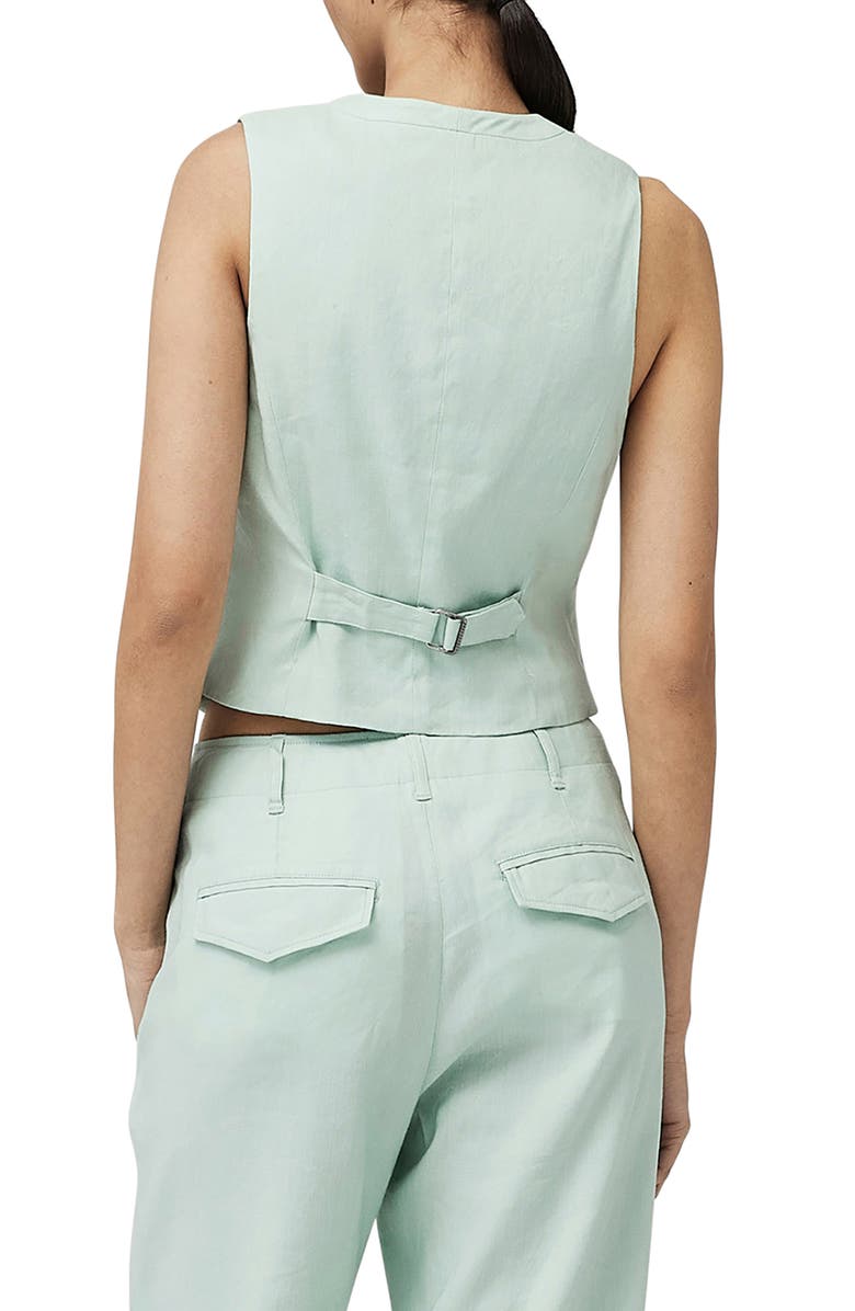 rag & bone Priya Linen Blend Vest, Alternate, color, Mint