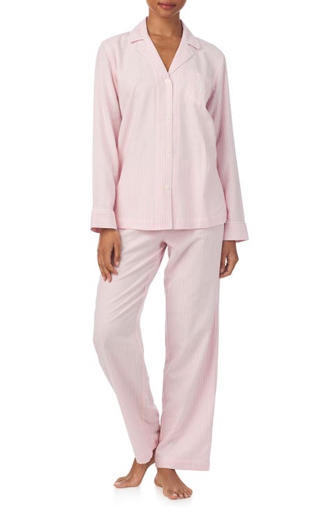 Print Cotton Blend Pajamas (Plus)