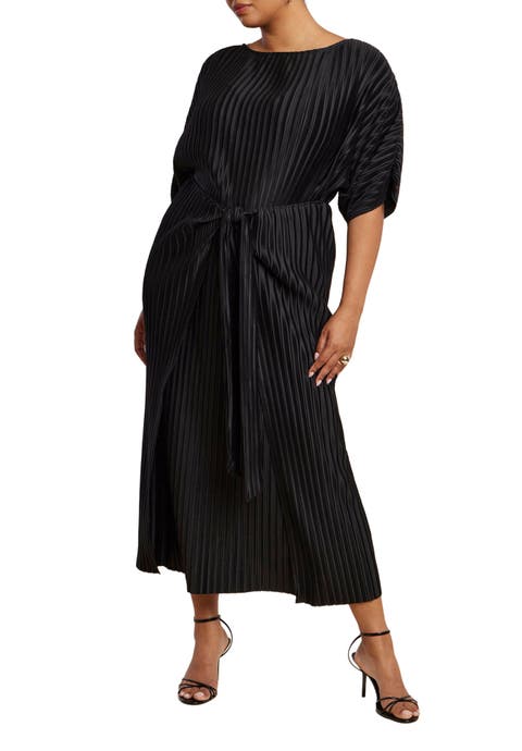 Draped Plisse Dress (Plus Available)