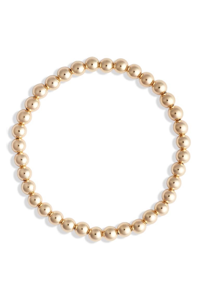 Beaded Stretch Bracelet, Main, color, YELLOW GOLD FILL