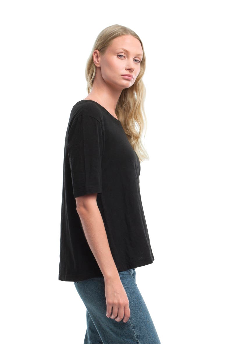 WILT Clothing Elbow Sleeve Trapeze Top, Alternate, color, Black