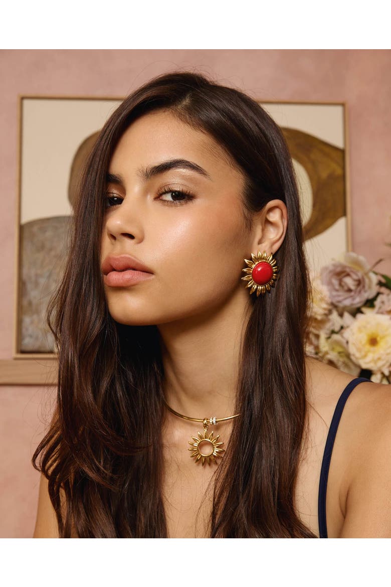 Under The Sun Earrings, Alternate, color, Red