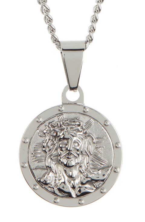Jesus Oval Pendant Necklace