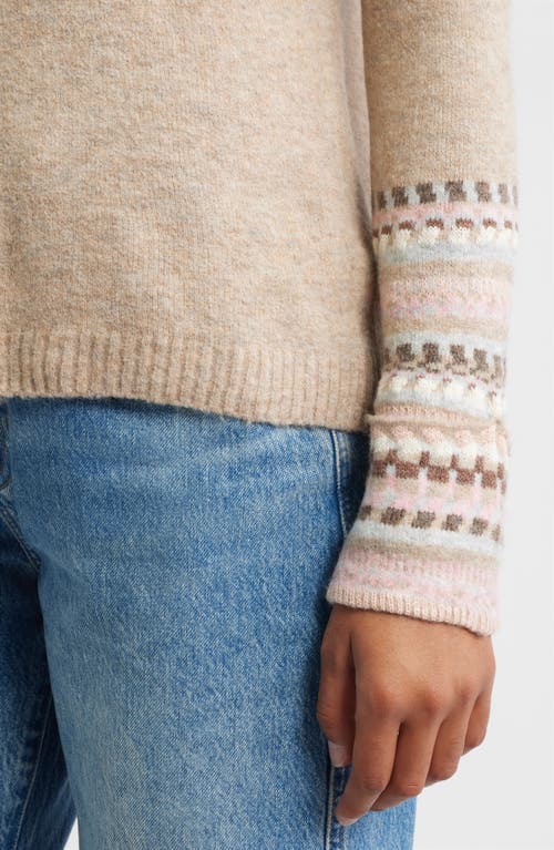 Hatley Fair Isle Mélange Crewneck Sweater In Neutral