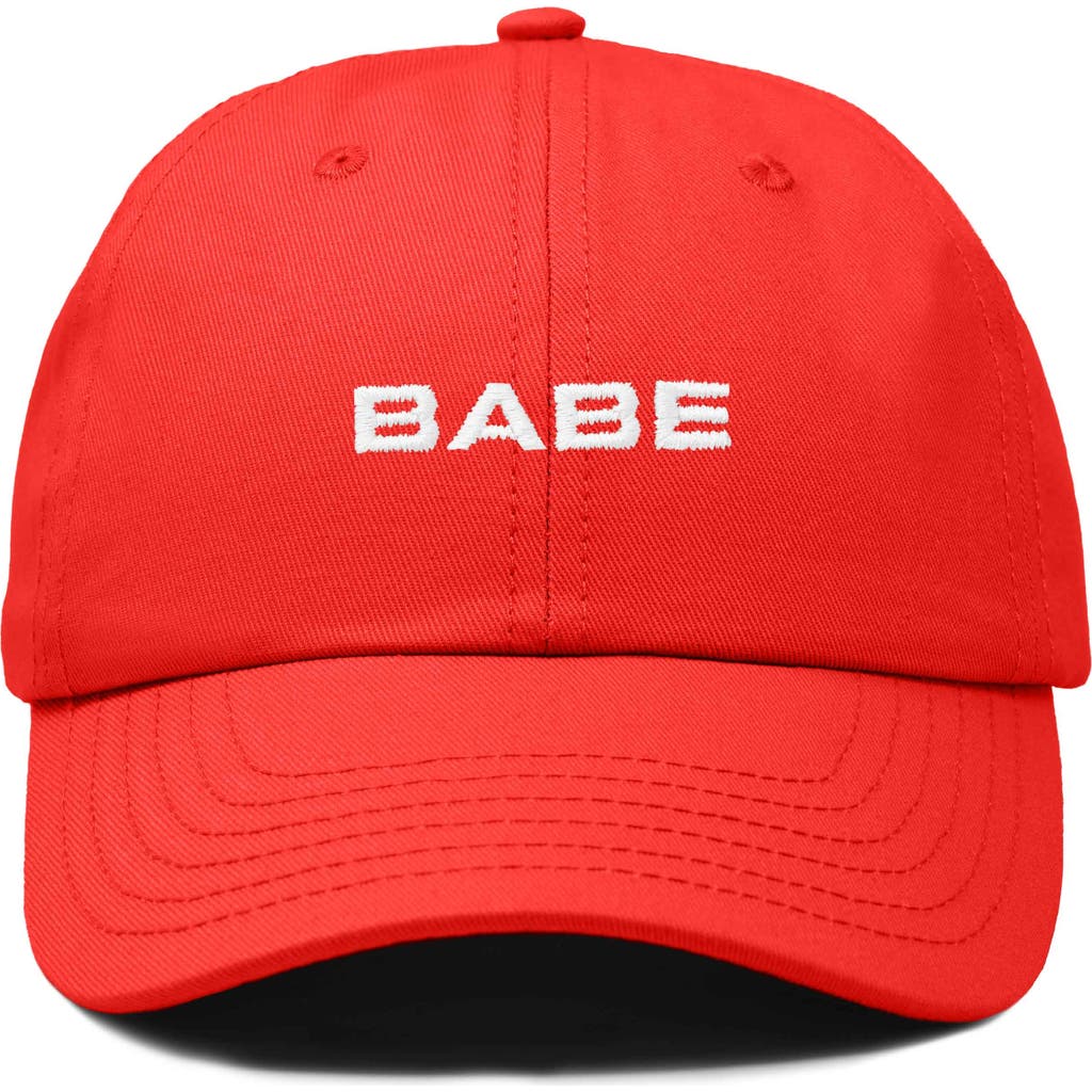 Dalix Babe Embroidered Cap In Red