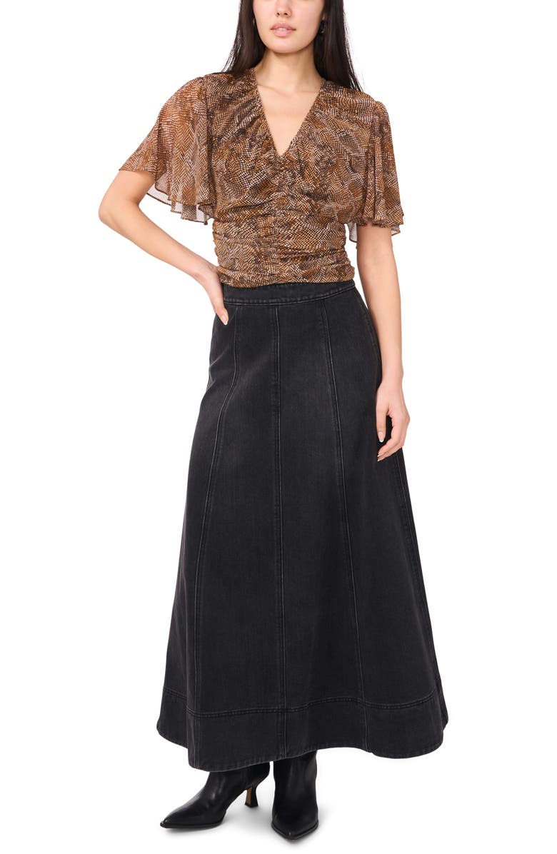 1.STATE Paneled Denim Maxi Skirt, Alternate, color, Rich Black
