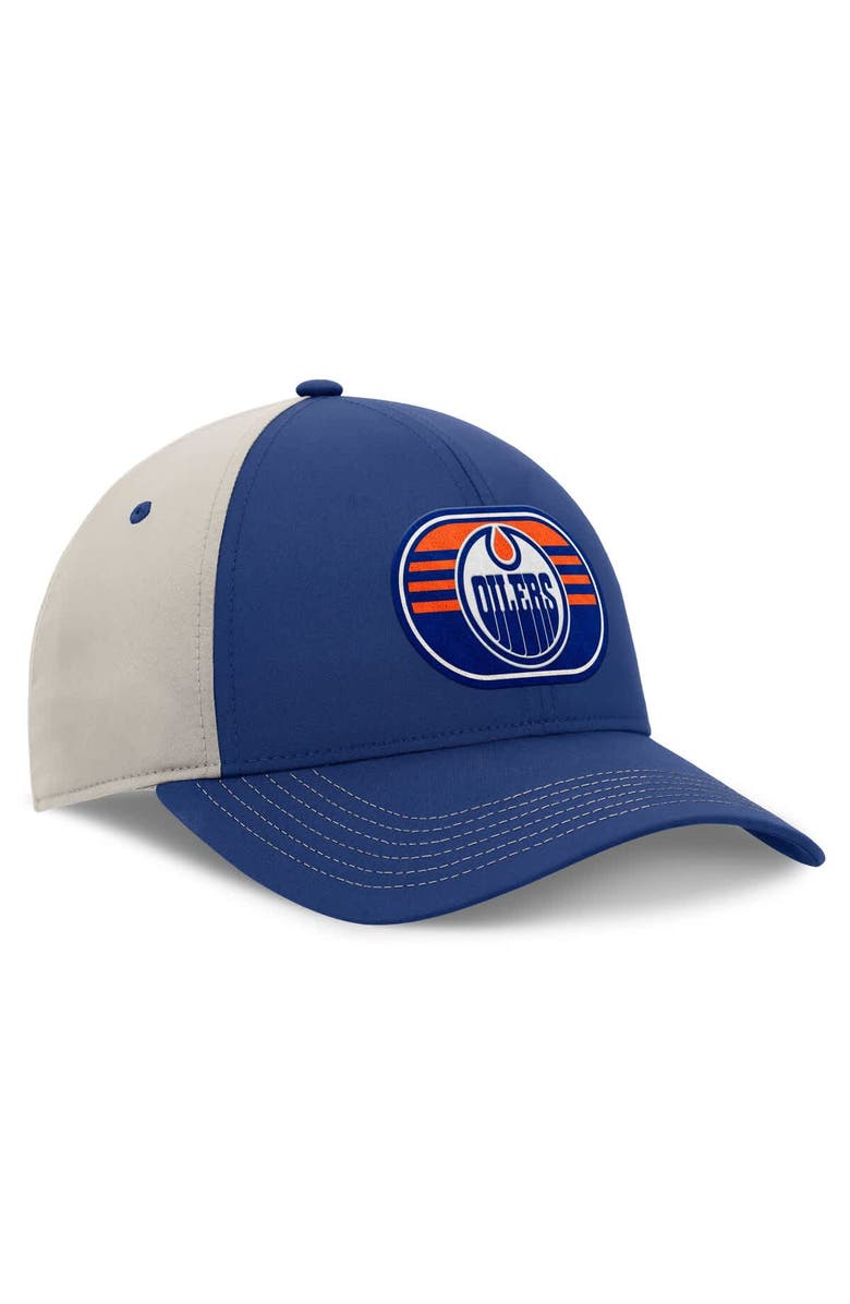 FANATICS Men's  Fanatics  Royal/Gray Edmonton Oilers 2025 Stanley Cup Playoffs Locker Room Trucker Adjustable Hat, Alternate, color, Royal