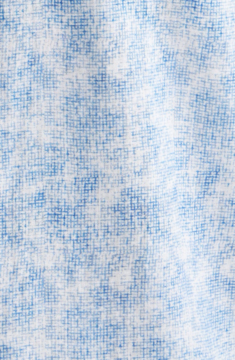 Johnston & Murphy Hampton Abstract Print Short Sleeve Stretch Cotton Button-Down Shirt, Alternate, color, Blue Ombre Grid