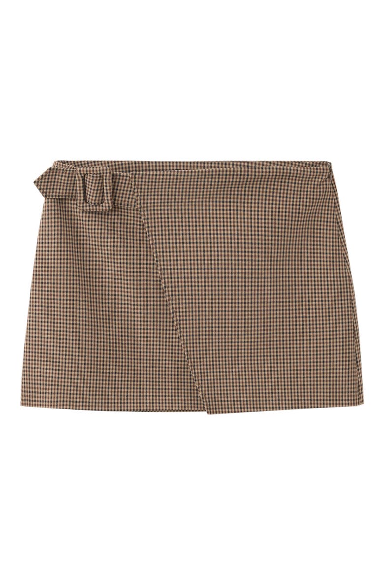 Houndstooth Buckle Mid Rise Miniskirt, Main, color, TOBACCO BROWN