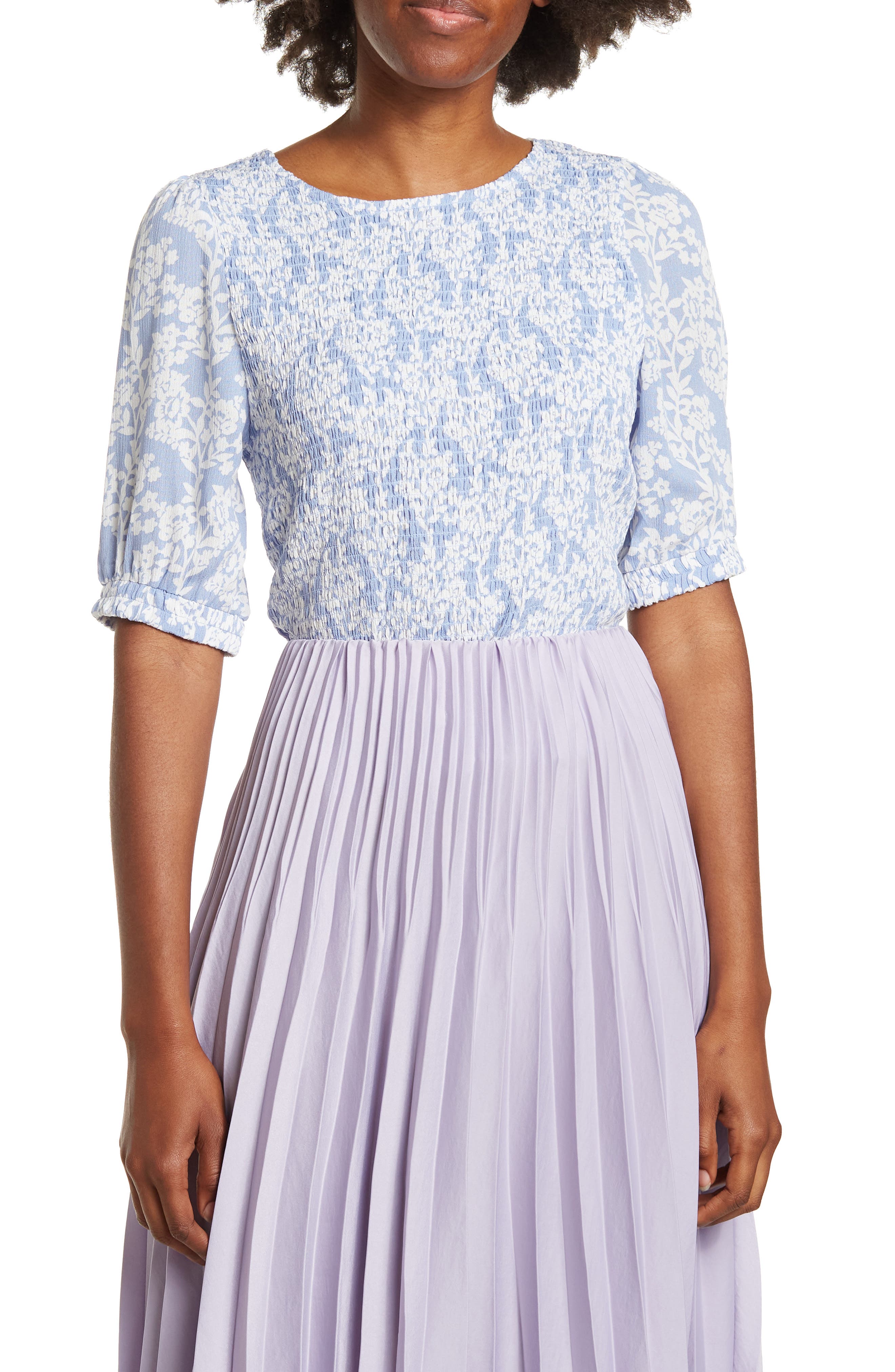 MELLODAY Short Sleeve Smocked Top (Women) | Nordstromrack