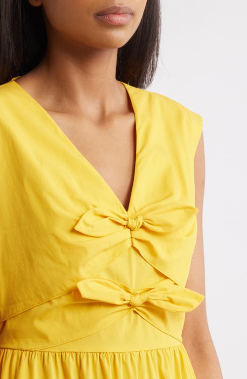 Anne Klein Bow Front Modern Midi Dress In Yellow