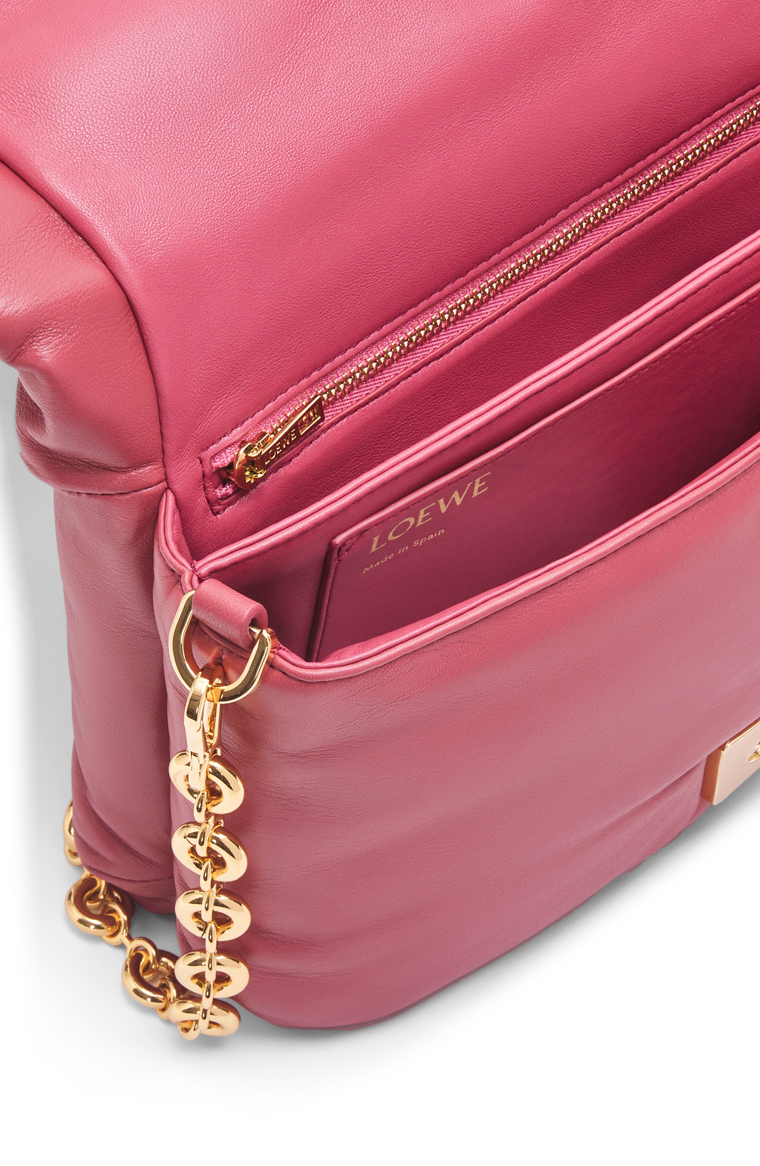 Goya Lambskin Leather Puffer Bag, Alternate, color, PLUMROSE