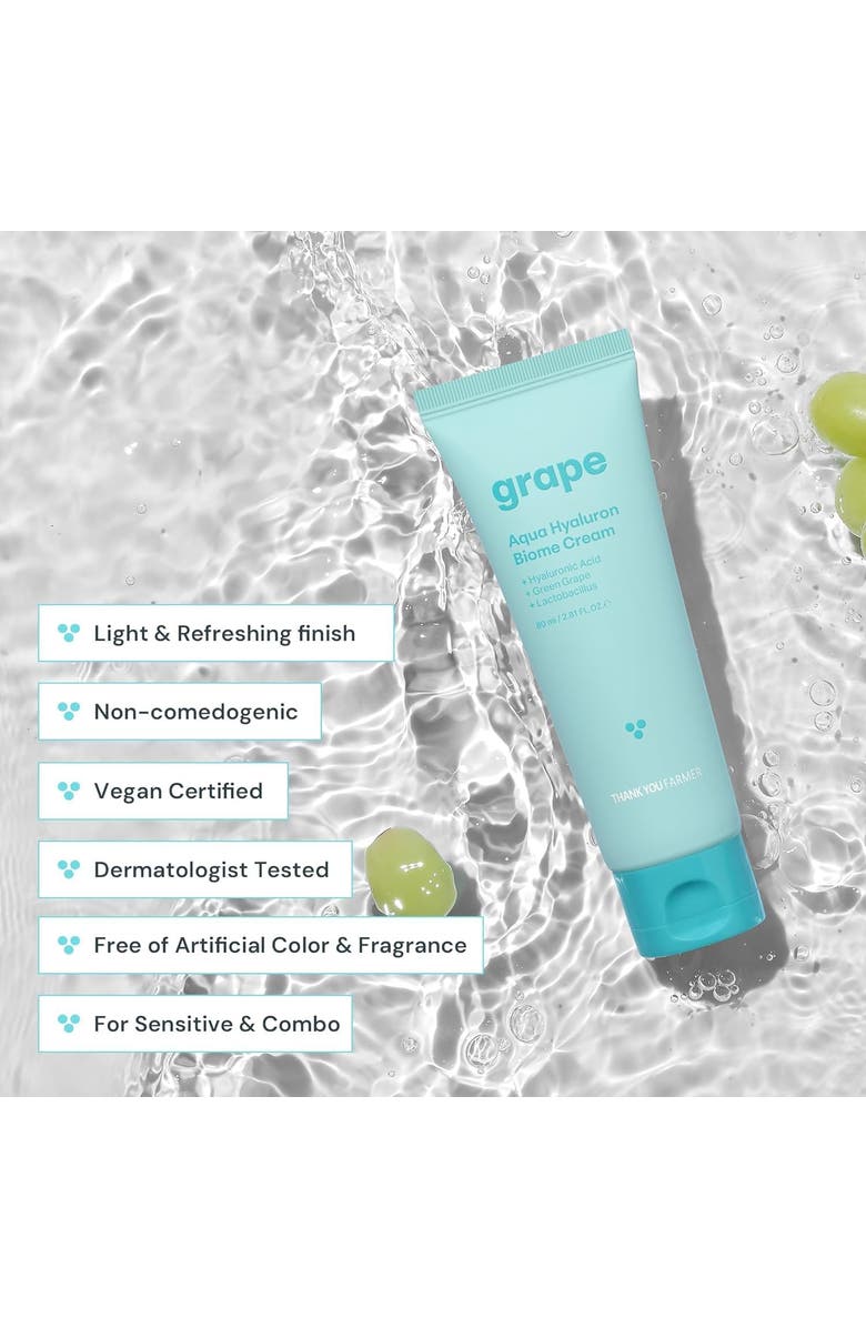 THANK YOU FARMER Grape Aqua Hyaluron Biome Cream, Alternate, color, White