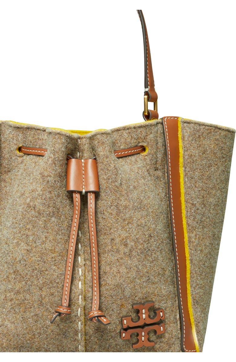 Tory Burch McGraw Wool Blend Felt Drawstring Satchel, Alternate, color,