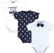 Hudson Baby Little Soft Cotton All-in-One Outfits, Set of 3