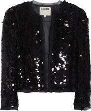 L'AGENCE Shai Paillette Strong Shoulder Jacket