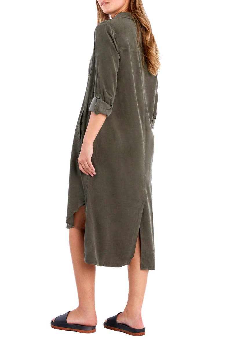 Chill Out High-Low Corduroy Shirtdress, Alternate, color, GOLDEN PINE