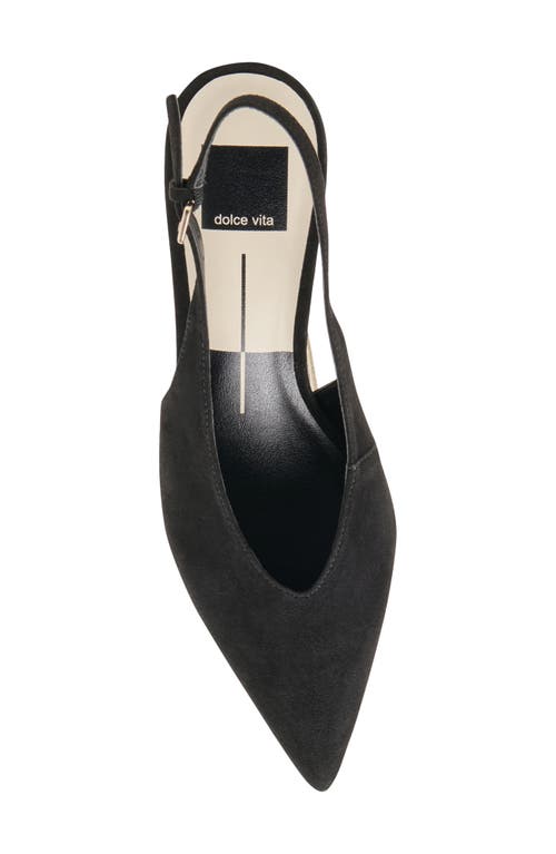 Dolce Vita Alenna Slingback Pointed Toe Kitten Heel Pump In Black
