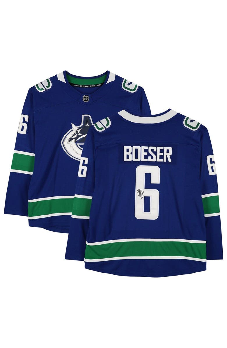 FANATICS AUTHENTIC Brock Boeser Vancouver Canucks Autographed Blue Fanatics Breakaway Jersey, Main, color, 
