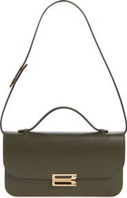 Victoria Beckham Midi Dorian Leather Top Handle Pouchette Bag