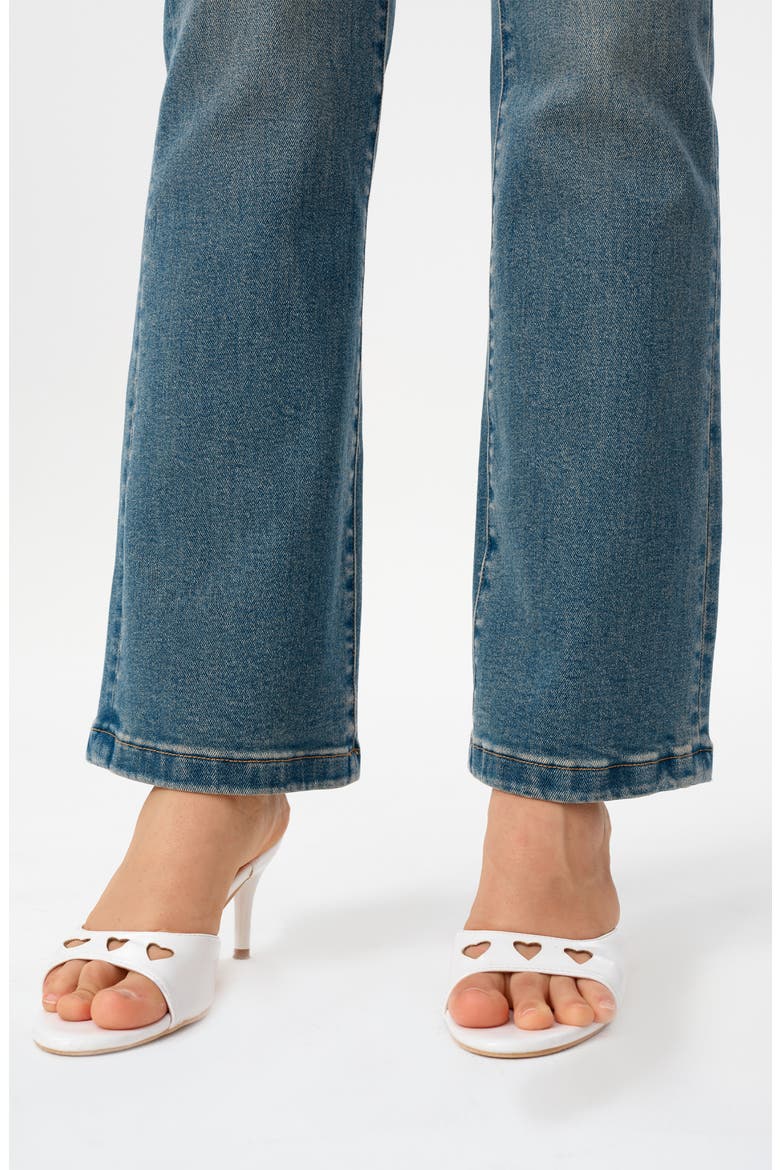 Star Rivet Mid Rise Flare Jeans, Alternate, color, VINTAGE MEDIUM BLUE