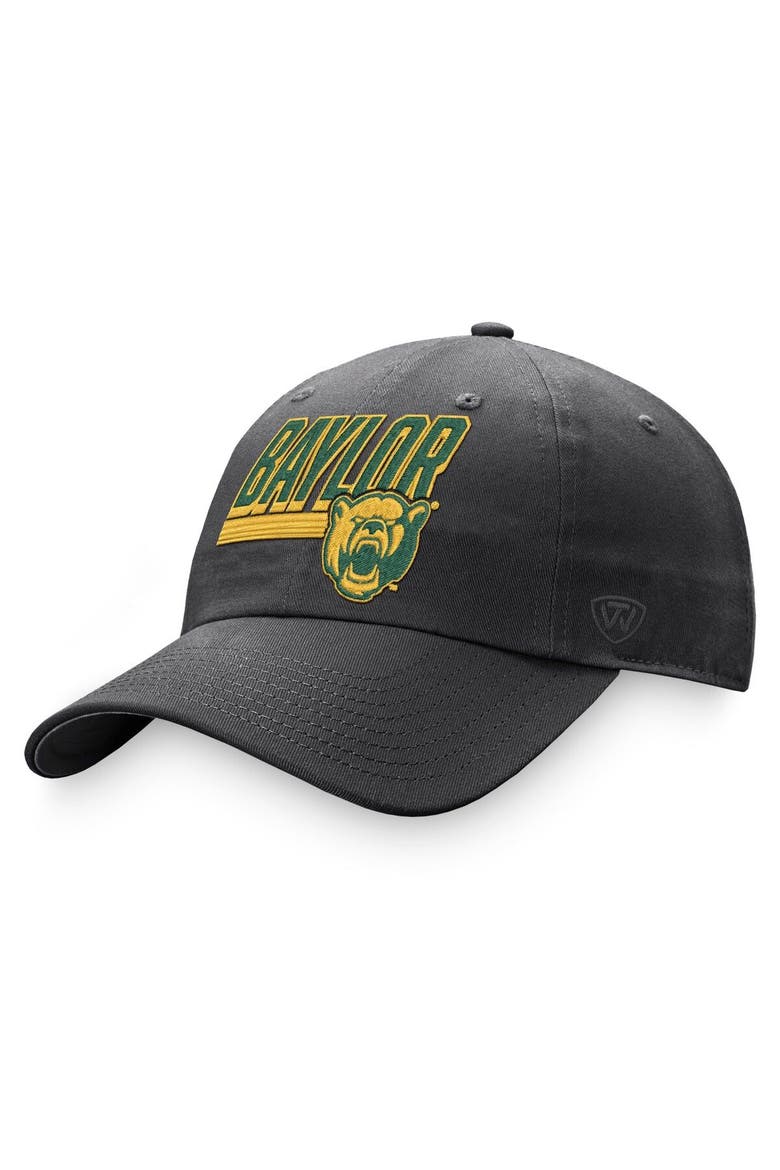 Men's Top of the World Charcoal Baylor Bears Slice Adjustable Hat, Main, color, Charcoal