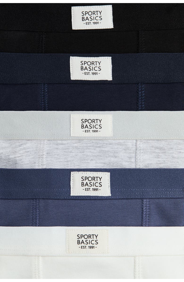 H&M 5-pack Cotton Trunks, Alternate, color, Navy Blue/Dusty Blue