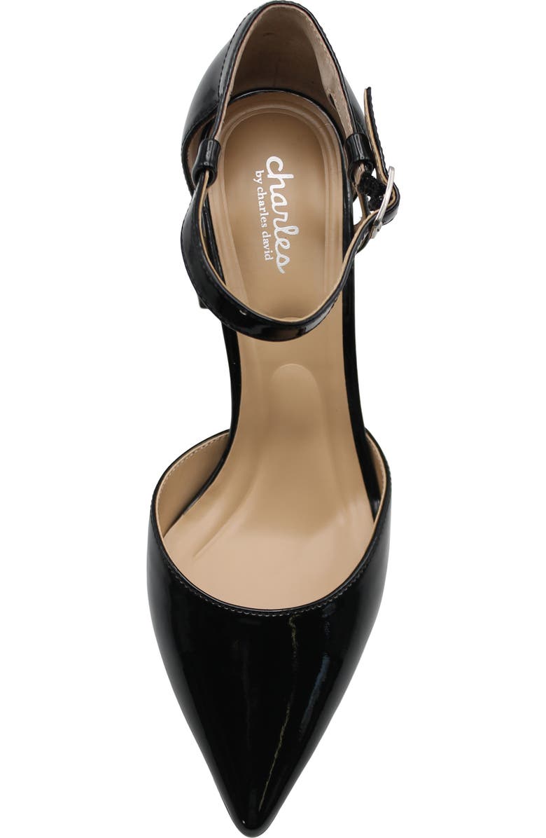 Charles by Charles David Aveena Ankle Strap Pointed Toe Pump, Alternate, color, Black