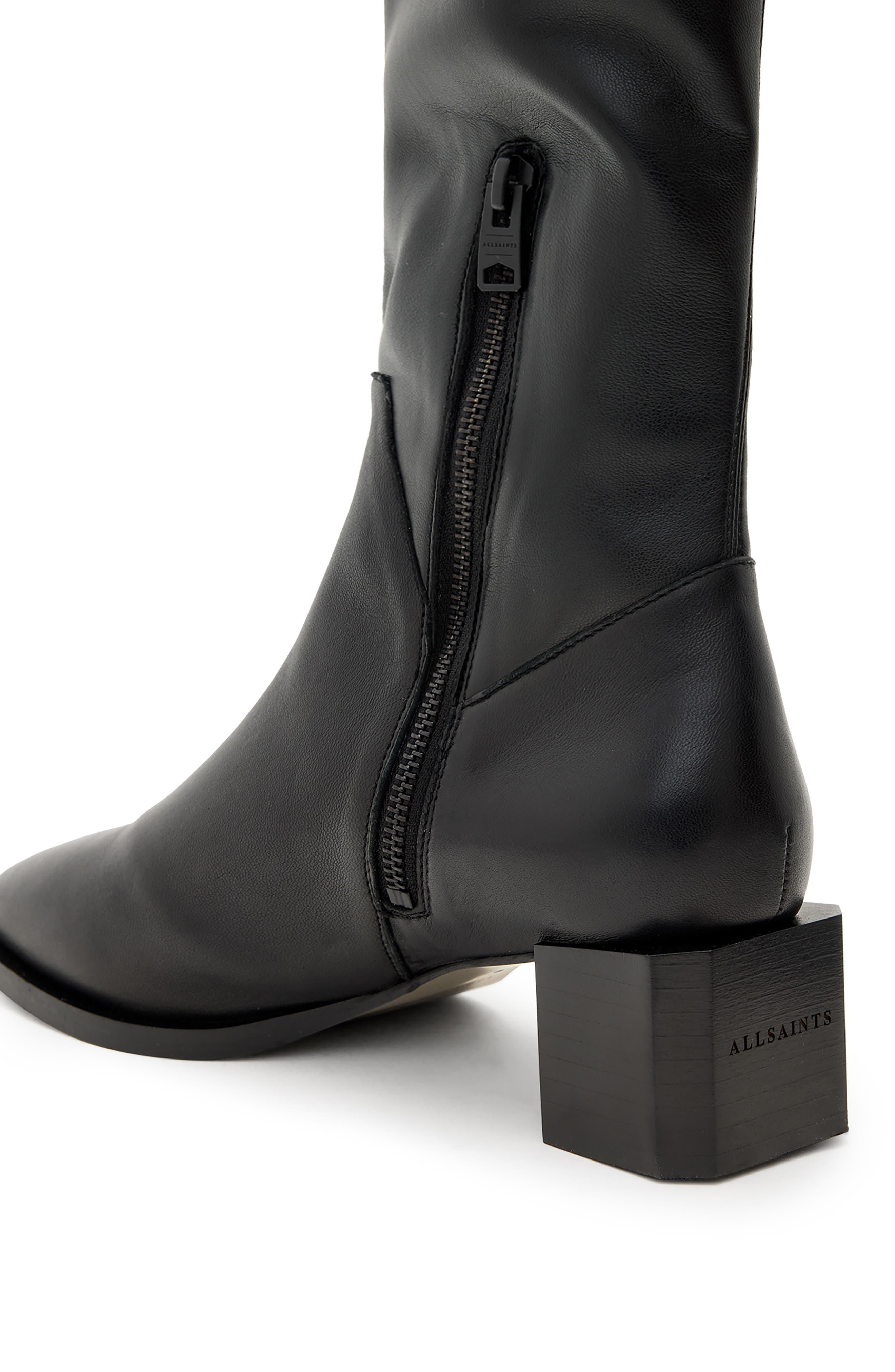 AllSaints Avril Over the Knee Boot, Alternate, color, Black
