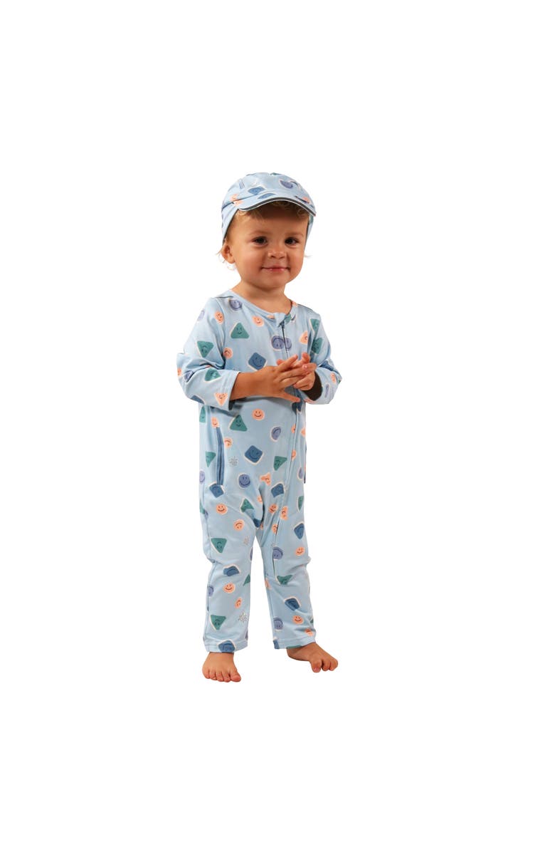 UV Skinz Active Fleece Romper, Alternate, color, Smiley Pals