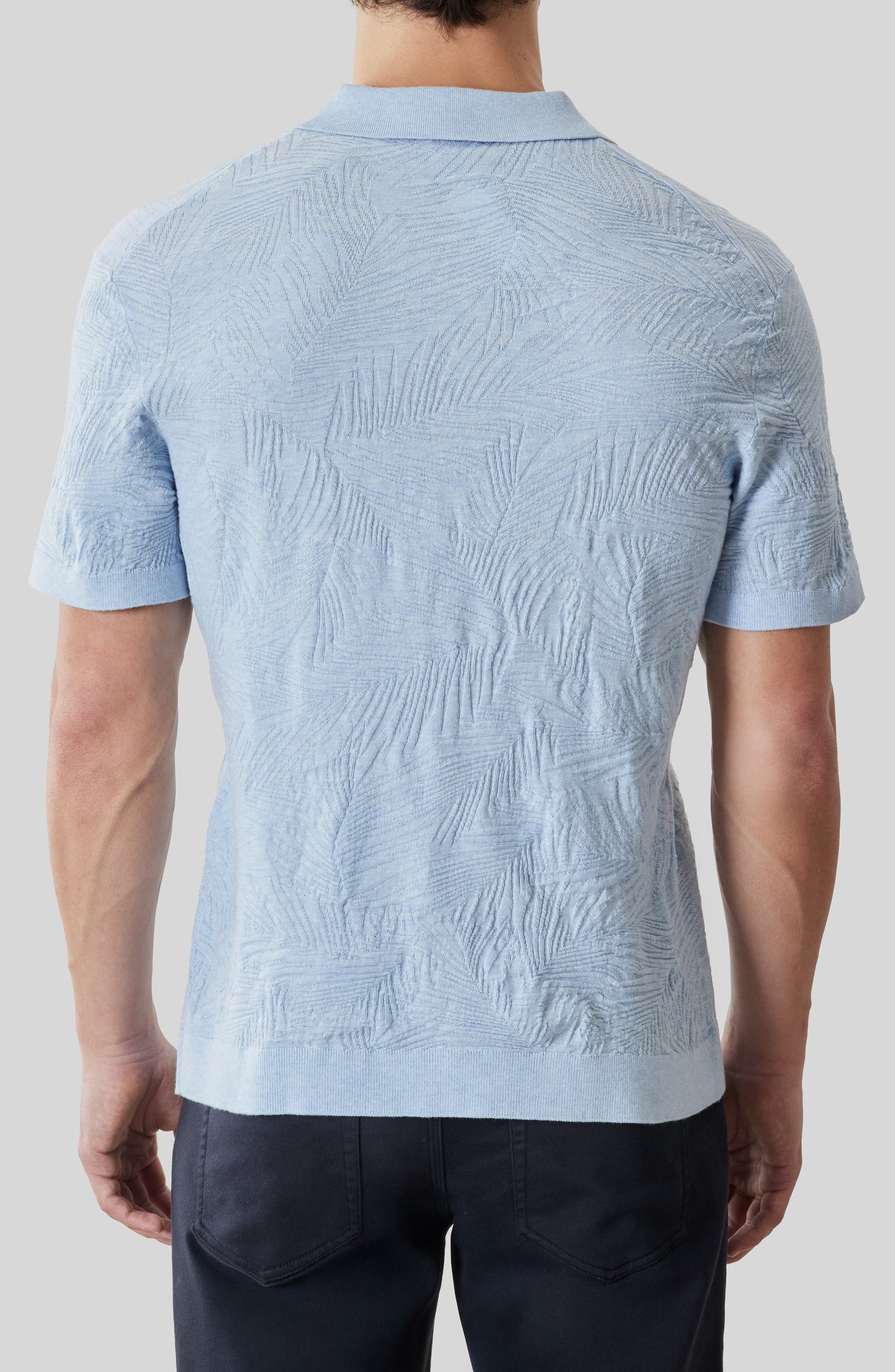 Jorik Leaf Jacquard Polo Sweater - image 4