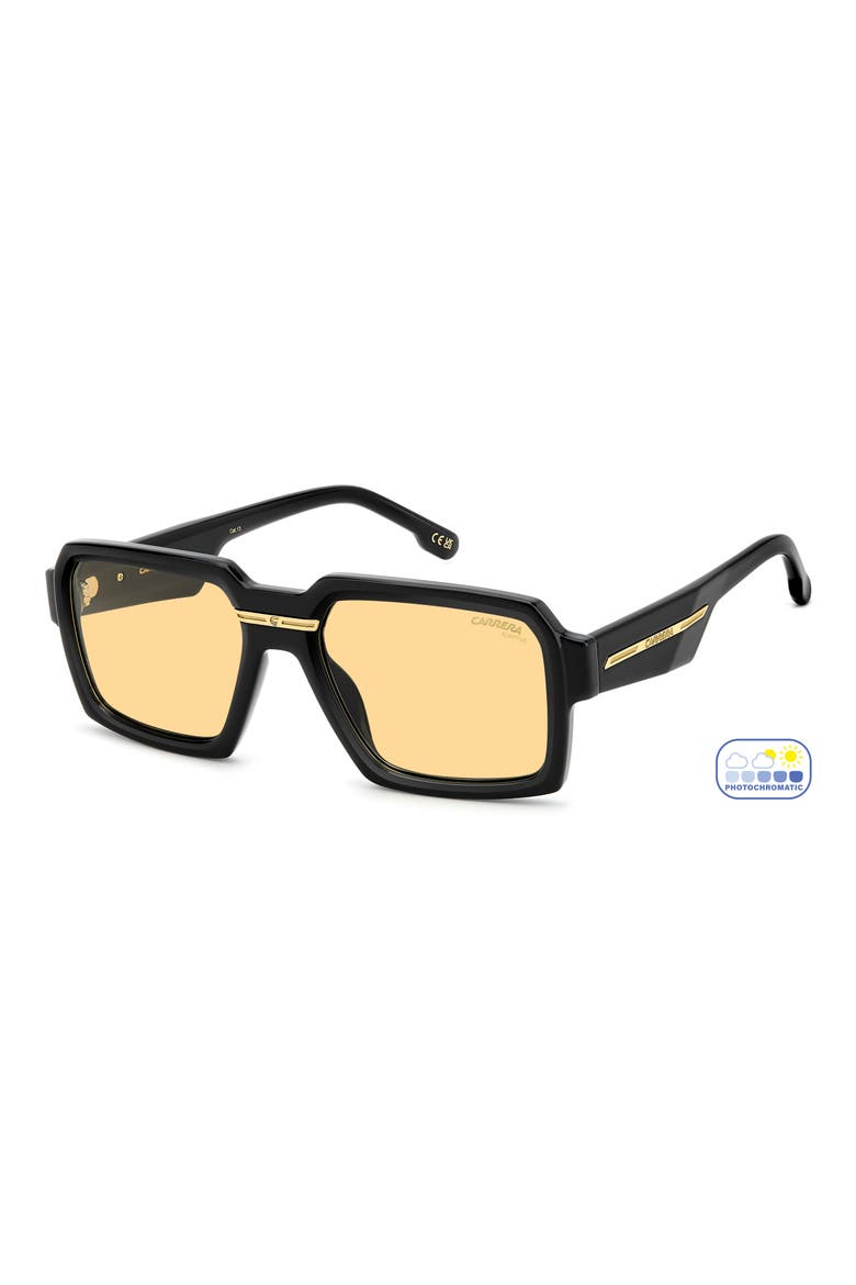 Victory C 55mm Rectangular Sunglasses, Alternate, color, BLACK/ YELLOW PHOTOCHROMATIC