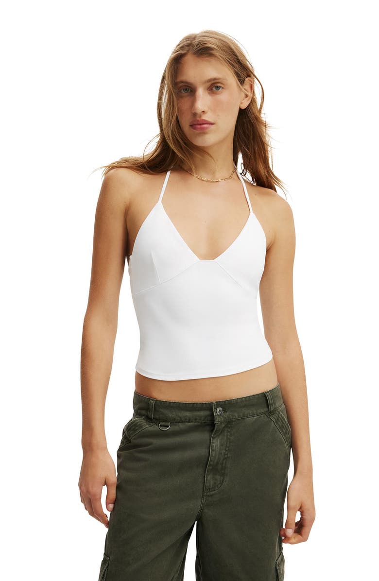 Cotton On Women's Hold Me Halter, Main, color, White